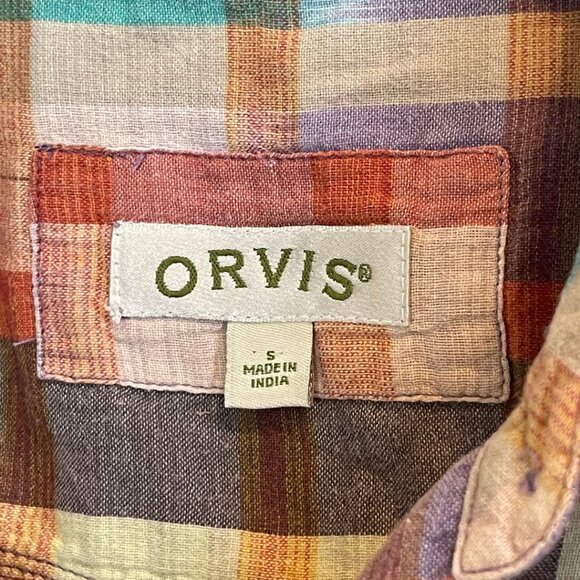 Orvis Women’s Plaid Western Short Sleeve Button-Down Shirt Size S - Picture 4 of 4